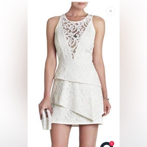 NWT BCBG MaXAZRIA white lace dress size 10 - Picture 7 of 9